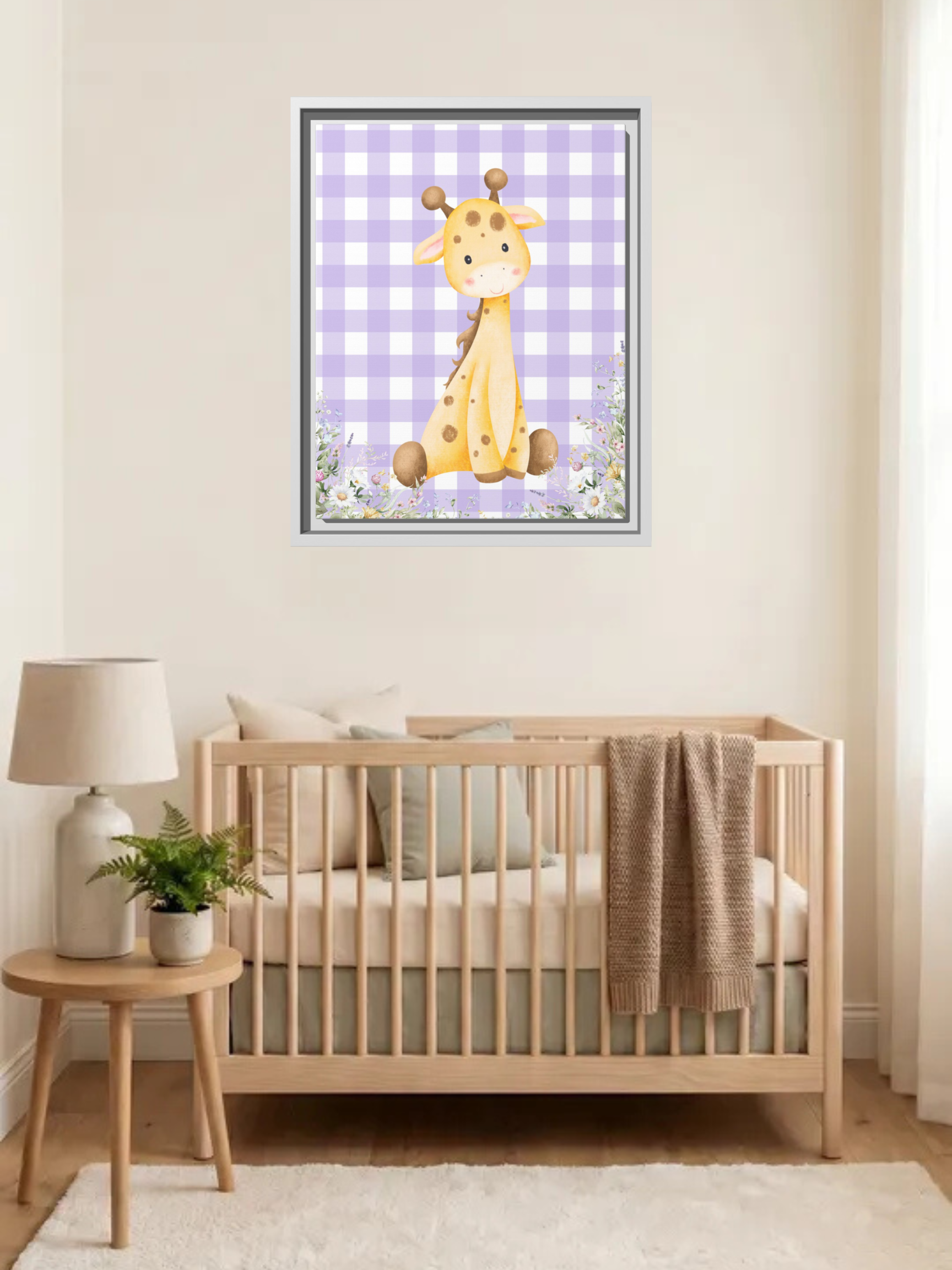 Cute Giraffe Nursery Art Canvas | Safari Nursery Decor