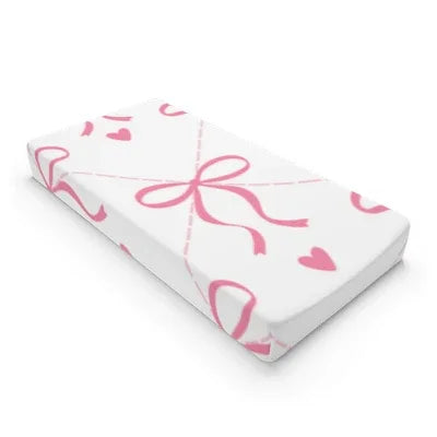Pink Bow Baby Changing Pad Cover | Baby Shower Gift