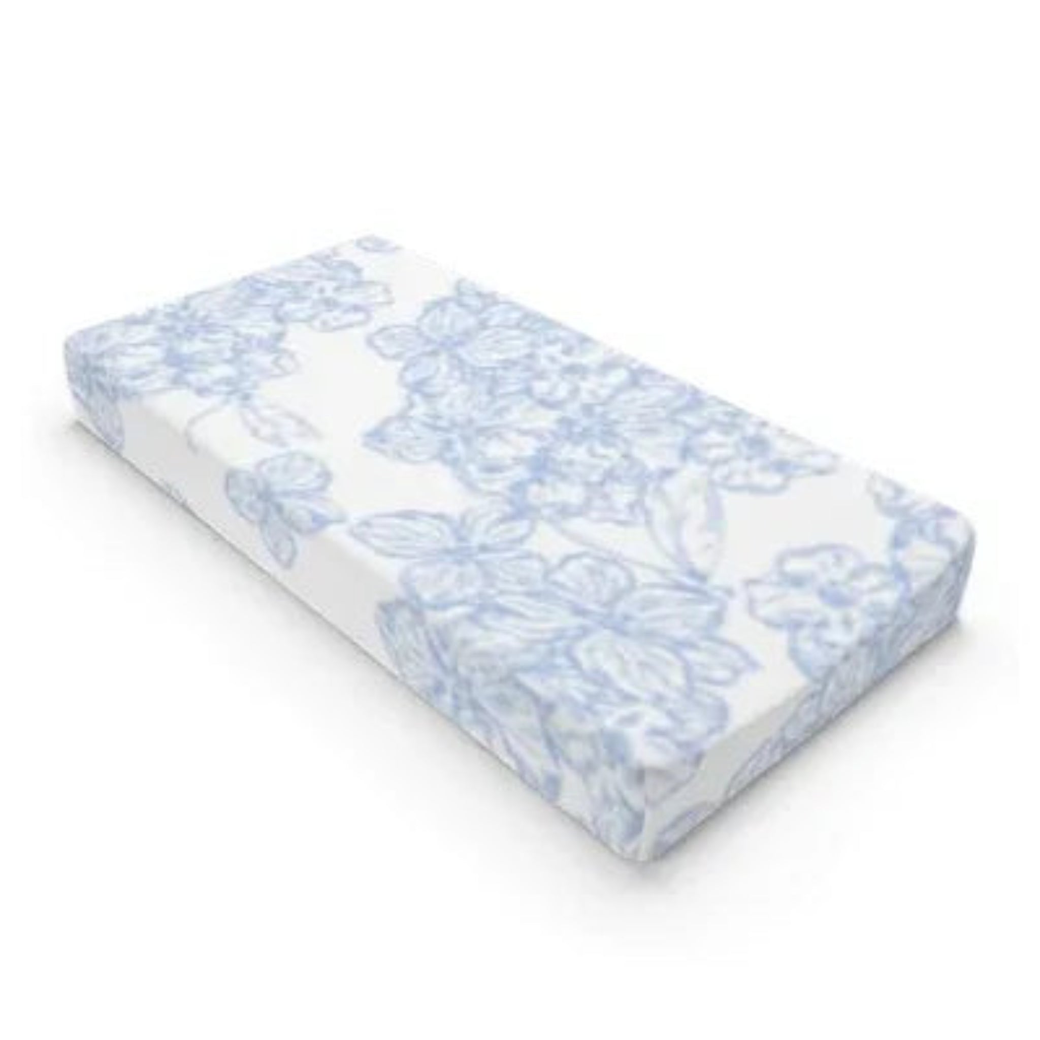 Blue Floral Hydrangea Baby Changing Pad Cover | Baby Shower Gift