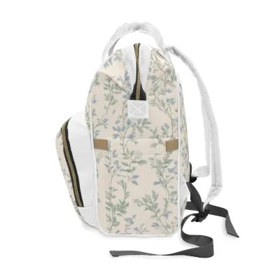 Blue Floral Vine Diaper Bag Backpack | Baby Shower Gift Ideas