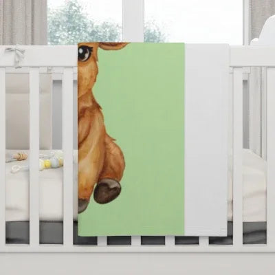 Cute Highland Cow Baby Blanket | Farm Nursery Decorations