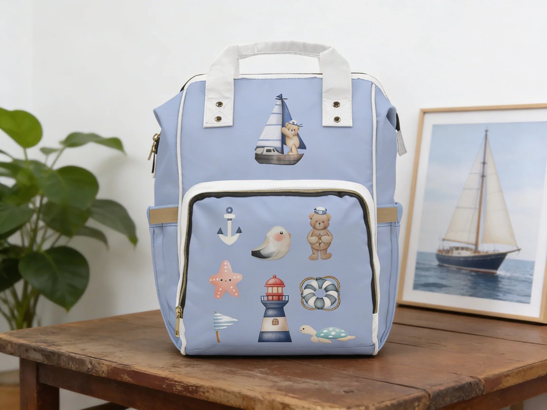 Diaper Bag Packpack | Nautical Nursery Decoration
