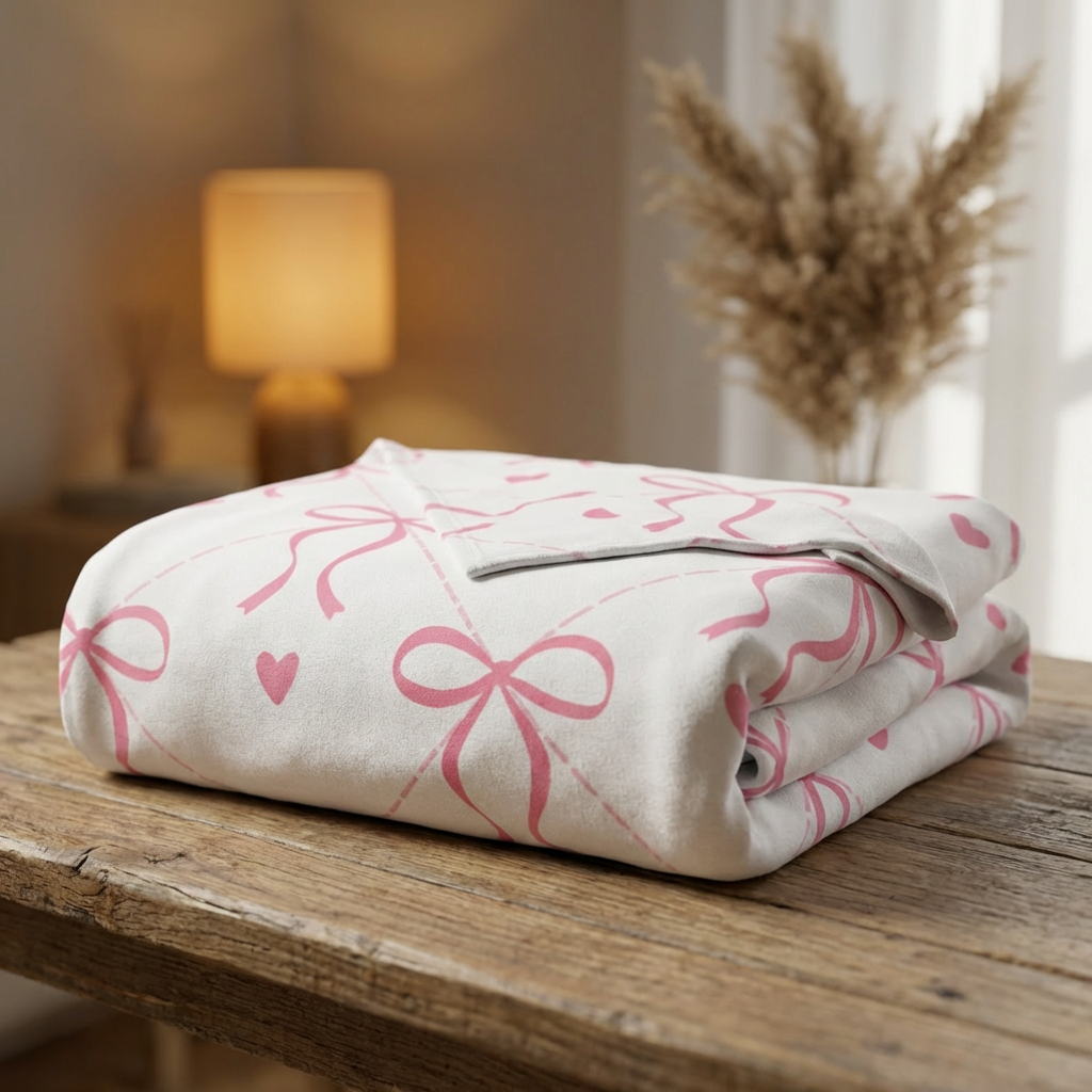 Pink Bow Baby Blanket | Baby Shower Gift