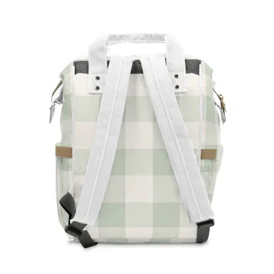 Green Buffalo Check Diaper Bag Backpack | Unique Baby Shower Gifts