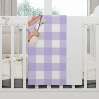 Lavender Buffalo Check Baby Blanket | Baby Shower Gift