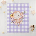 Lavender Buffalo Check Baby Blanket | Baby Shower Gift
