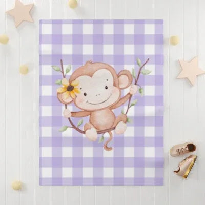 Lavender Buffalo Check Baby Blanket | Baby Shower Gift