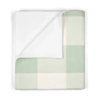 Mint Check Fleece Baby Boy Blanket | Duck Baby Nursery Essential