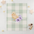 Mint Check Fleece Baby Boy Blanket | Duck Baby Nursery Essential