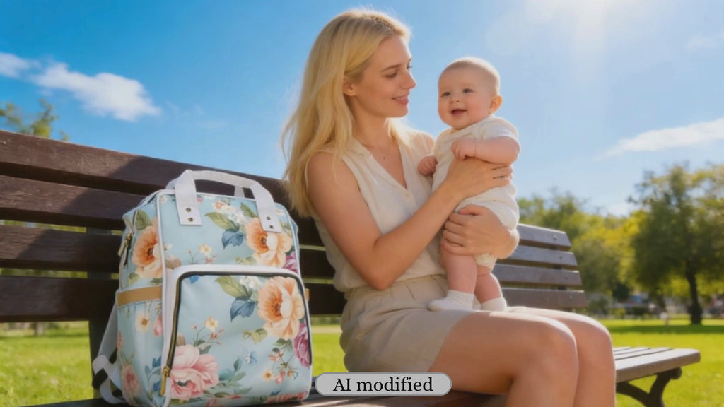 Floral Diaper Bag Backpack | Baby Shower Gift