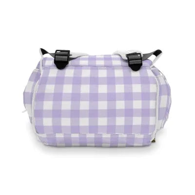 Purple Checkered Diaper Bag Backpack
