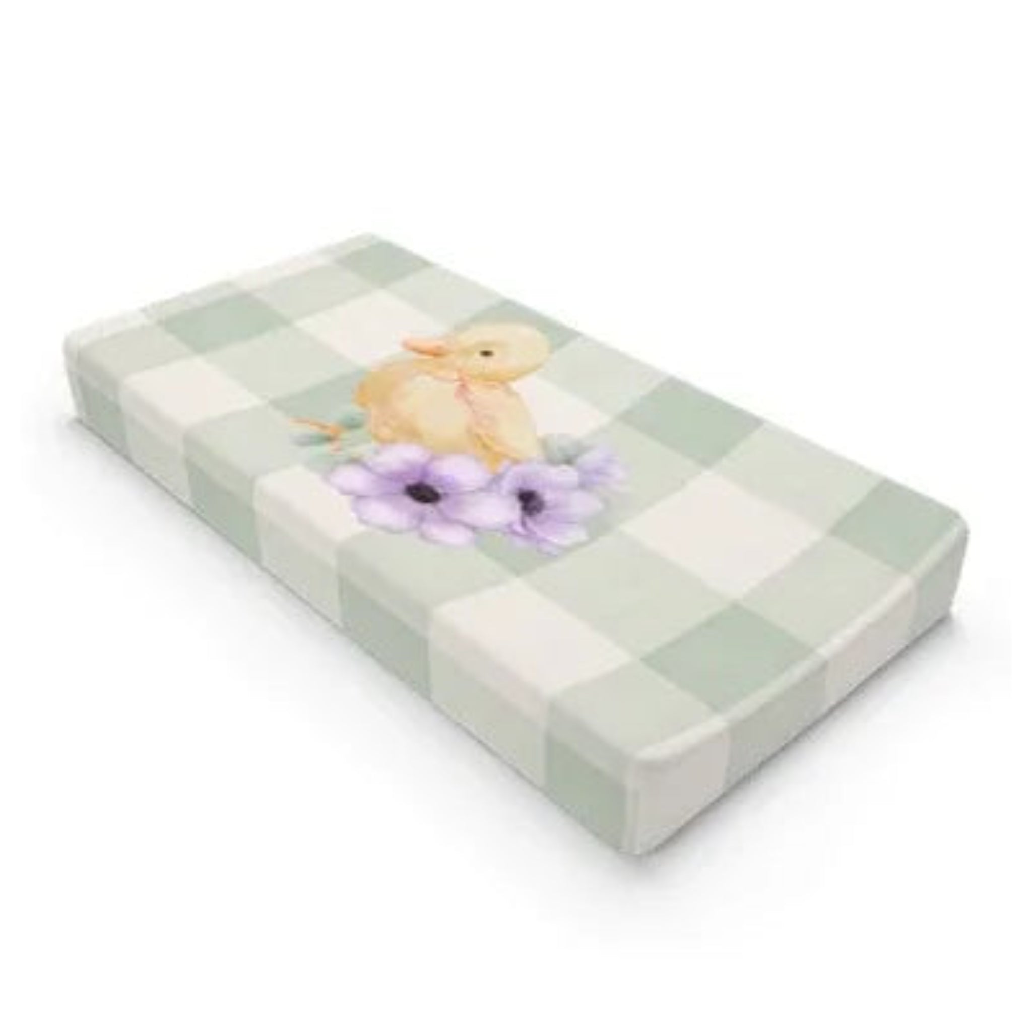 Duck Baby Nursery Changing Pad Cover | Sage Buffalo Check Baby Shower Gift