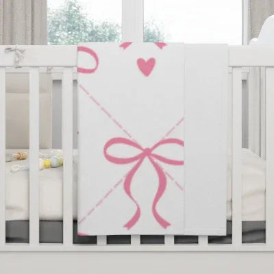 Pink Bow Baby Blanket | Baby Shower Gift