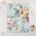 Vintage Floral Blue Baby Blanket | Floral Baby Blanket