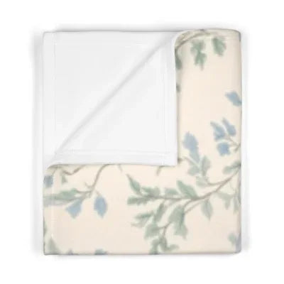 Watercolor Blue Green Vines Baby Blanket | Vintage Baby Blanket